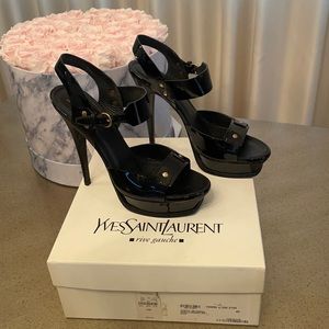 YSL tribute 105 sandal- black patent size 40